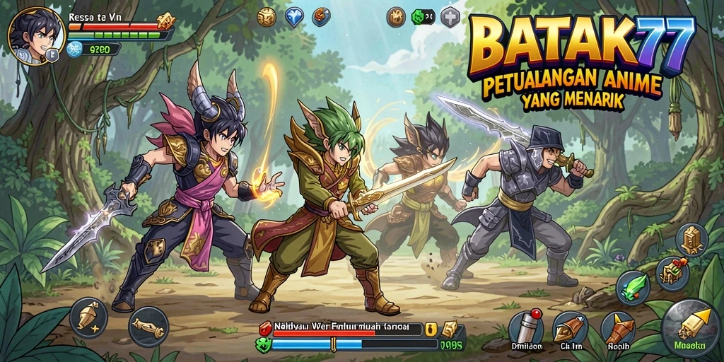 Screenshot menunjukkan aksi seru dalam gameplay Anime BATIK77.