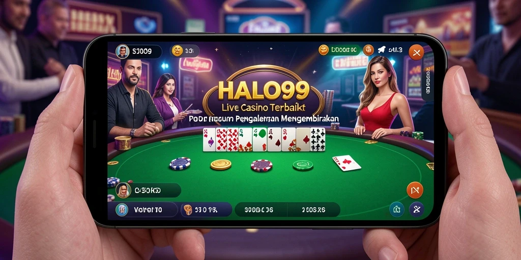 Tampilan gameplay Live Casino yang menarik dan interaktif di HALO99.
