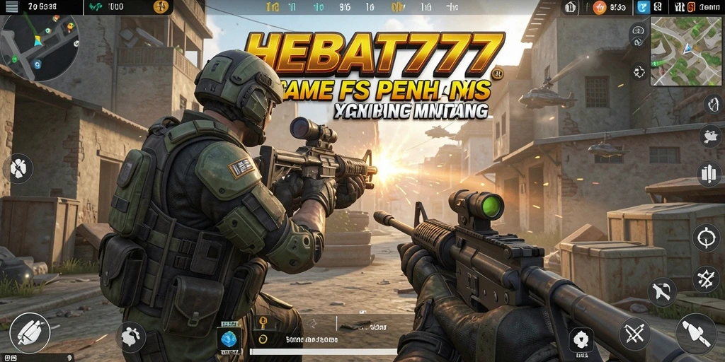 Screenshot gameplay HEBAT777 dengan aksi tembak-menembak yang mendebarkan.