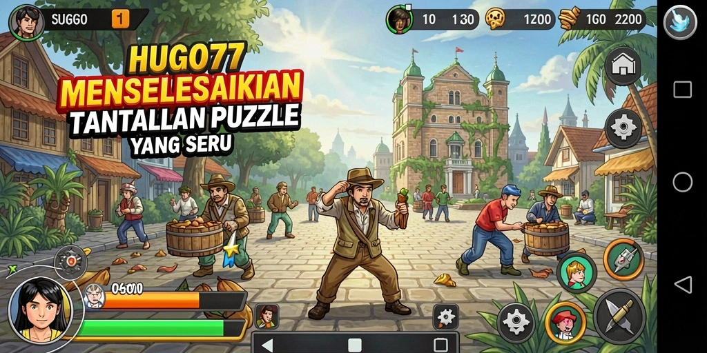 Screenshot HUGO77 menampilkan gameplay puzzle yang menantang.