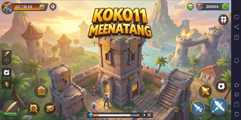 Gameplay menara pertahanan yang intens dan strategis di KOKO11.