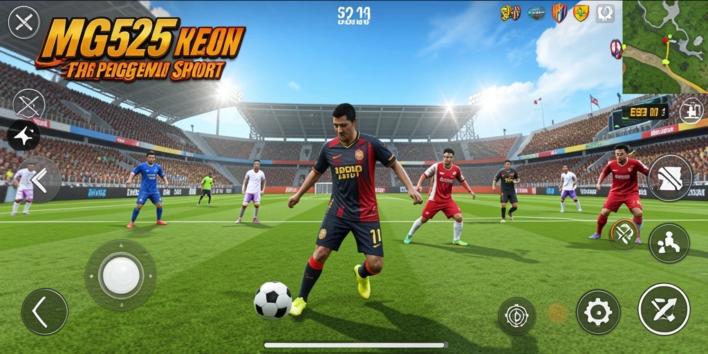 Tampilan gameplay seru dalam MG525 yang menampilkan aksi olahraga yang mendebarkan.