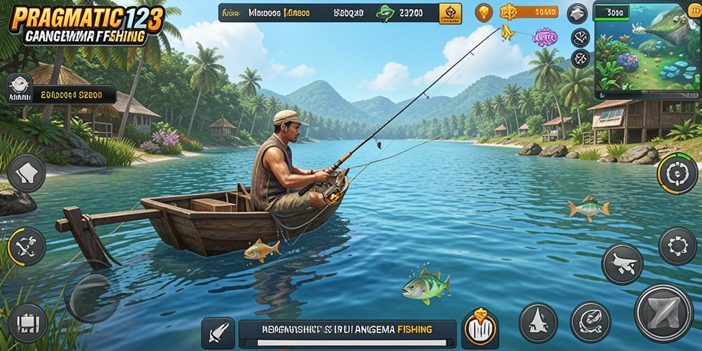 Screenshot gameplay PRAGMATIC123 menampilkan suasana memancing yang mendebarkan.