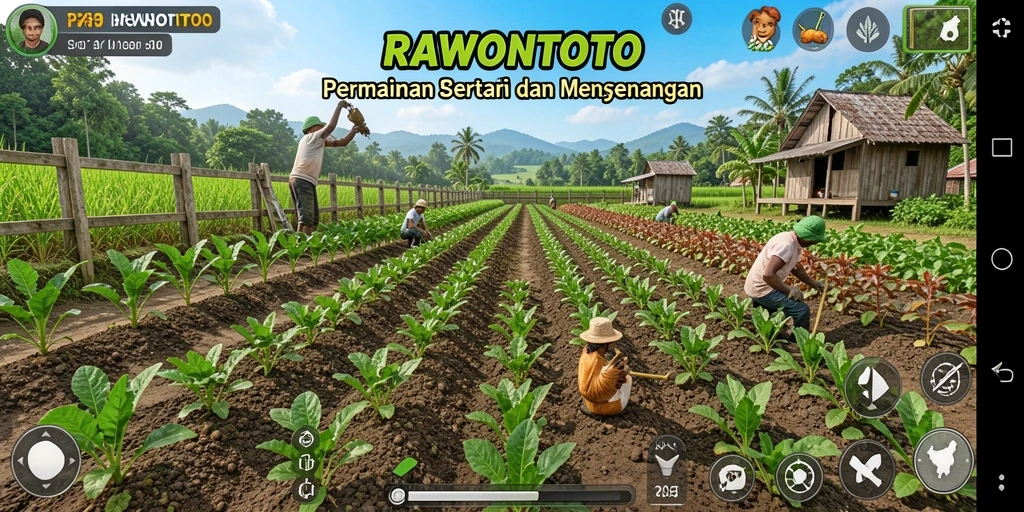 Tampilan gameplay bertani yang menarik dan interaktif di RAWONTOTO.