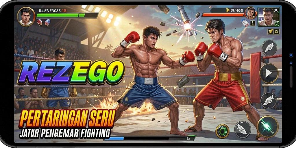 Tampilan seru dalam permainan Fighting REZEGO.