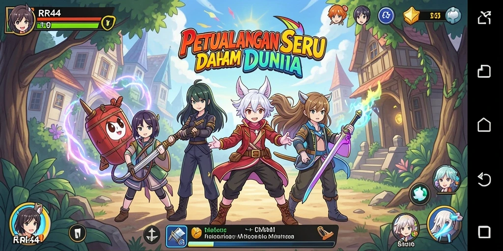 Screenshot gameplay menunjukkan aksi seru dan karakter Anime yang memikat.