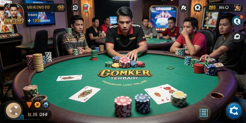 Screenshot V89 menampilkan gameplay poker yang mendebarkan dan kompetitif.