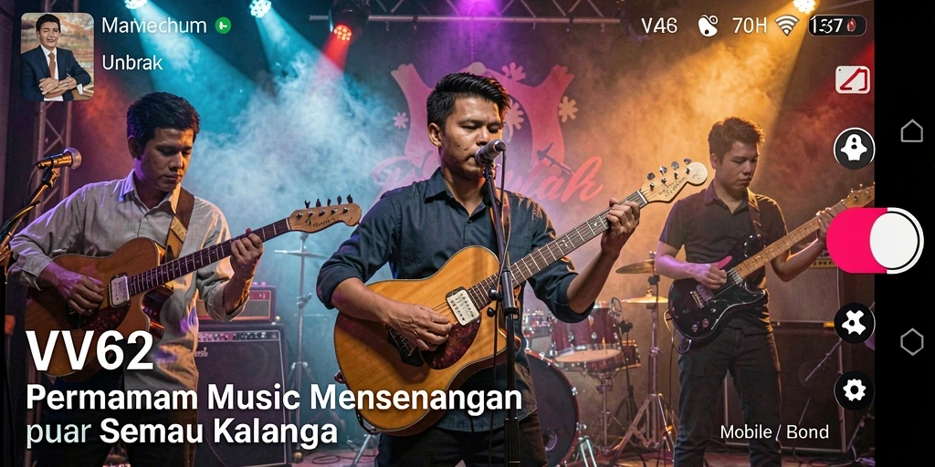 Screenshot gameplay <strong>VV62</strong> menunjukkan momen seru saat bermain musik.